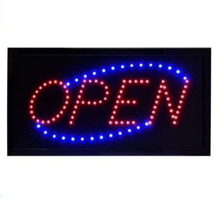 ALPINE INDUSTRIES LED Open Sign, Square, 19 x 10, PK2 ALP497-03-2pk